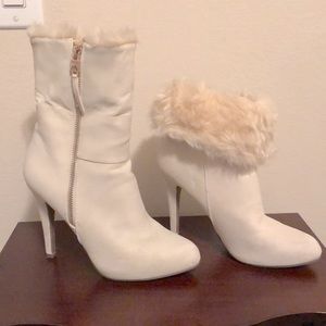 Cream colored booties